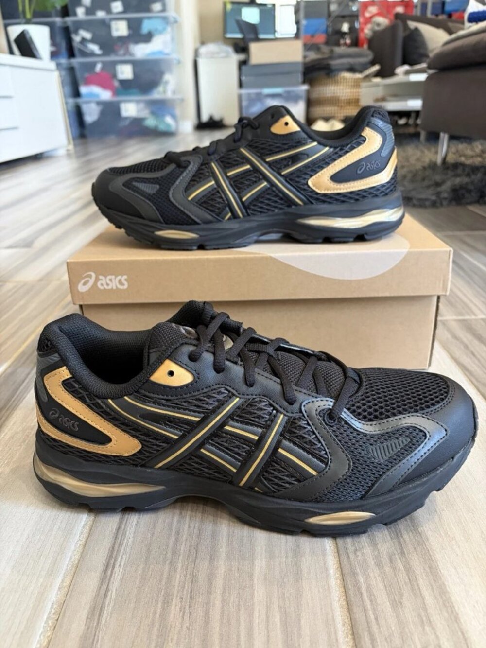Men's ASICS GEL-K1011 Shoes - Black Pure Gold 1203A756-001
